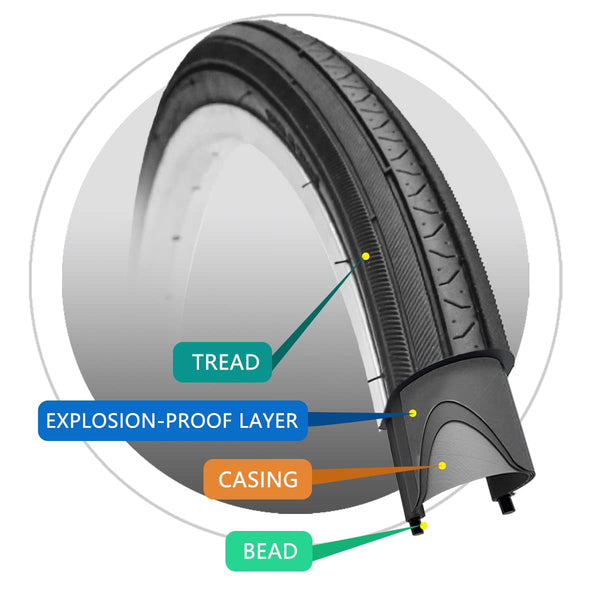26X1 3/8 (37-590) Road Bike Tires with or Without Bike Tubes 26x1.3/8 32mm AV Schrader Valve