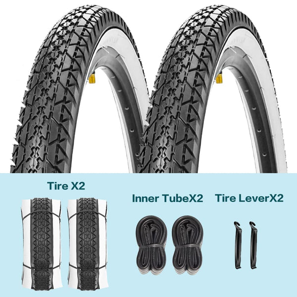 26 Inch Bike Tires 26 X 2.125(57-559) Replacement Tires or Schrader Valve Inner Tubes AV 32mm for Beach Cruiser Bike