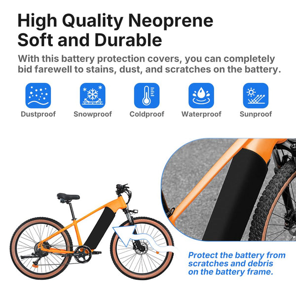 Cover for EBike Battery, Bicycle Thermal Cover, For 28-36cm Frame ,Two Sizes Available