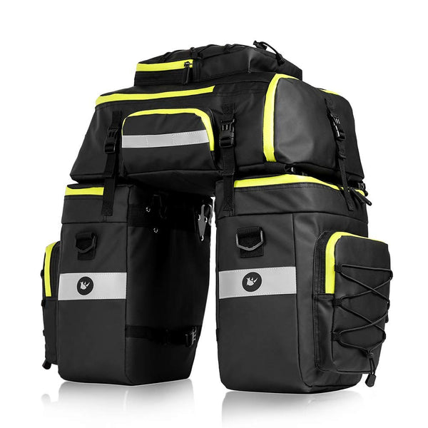 Rhinowalk Bike Bag Bike Pannier Bag Set, for Bicycle Cargo Rack Saddle Bag Shoulder Bag Laptop Pannier Rack Bicycle Bag Professional Cycling Accessories 3 in 1-Black.