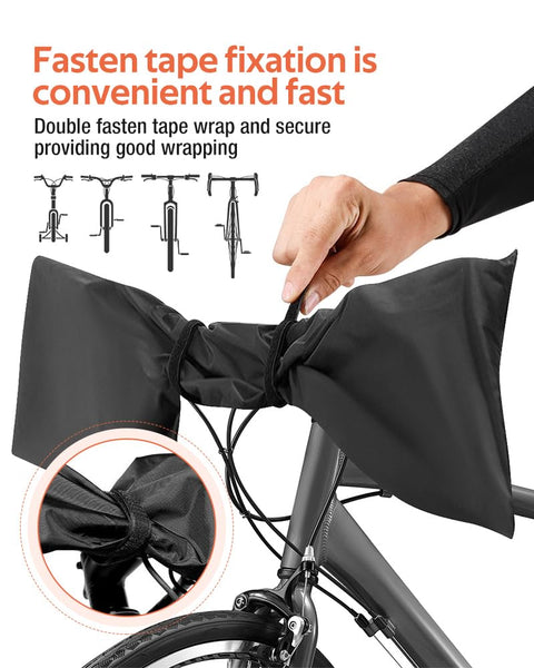 2-Piece Bike Cover for Handlebar,Easy to Install and disassemble.2P-Standard / 1P-Large Bicycle Handlebar Cover Waterproof