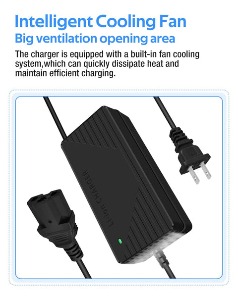 54.6V 3A / 5A Super Fast Charger for 48V Lithium Battery,No Adapter,7 Types of Plugs to Choose from, More Secure.Compatible with Most Plugs. with Cooling System (Cannon/XLR plug-3A)