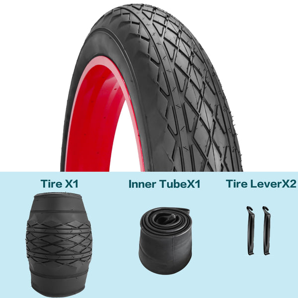20x4.0 Bike Tire for Electric Bikes with Inner Tubes 32MM Schrader Valve Fat Bike Tire with Durable Tread, High Traction for Mountain/Snow/Road Compatible with E-Bikes 20x4.0 Inches