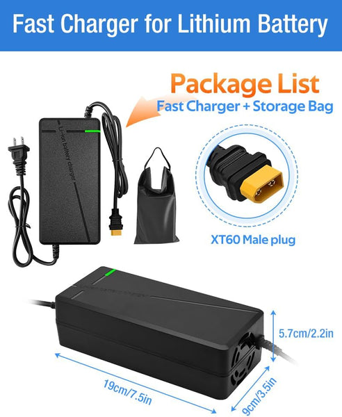 84V 5A Fast Charger with XT60 Male Plug for 72V Lithium Battery, 72V Charger with Cooling System