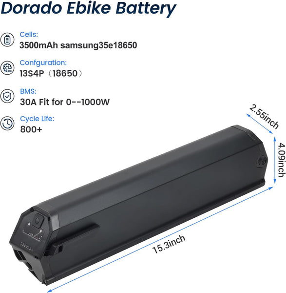 Fit for Eahora AM100 AM200 M2S Ebike Battery 48v 14ah Reention Dorado Electric Bike Batteries &30A BMS (48v14Ah L390mm)