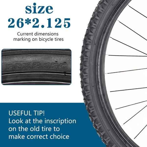2 Pack 24" / 26"x 2.125" Bike Tire Folding Mountain Bike Replacement Bicycle Tire