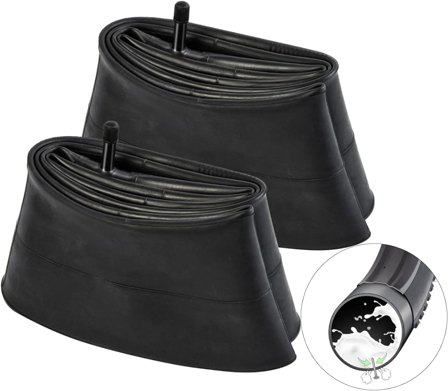 2-PCS 20" Heavy Duty Fat E-Bike Tubes 20 x 4.0/4.5 AV32mm Super Automatic Repair, Self-Sealing, Puncture Resistant Compatible with 20x4.0 20x4.5 Bike Bicycle Tire Tubes Schrader Valve - TRIPPER ELECTRIC BIKES