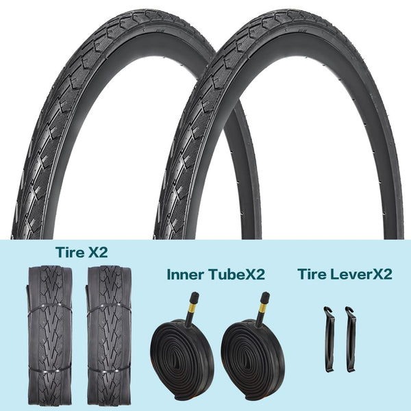 2 Pack 700x23C/25C/28C/35C/38C Bike Tires Plus Bike Inner Tubes Presta Valve 48mm or Schrader Valve 48mm Foldable Replacement Tires for Road Bicycle