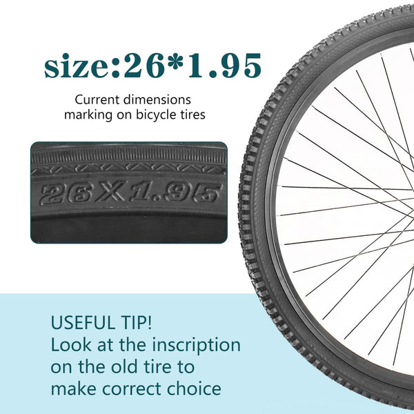 2 Pack Bike Tire 24 26 27.5 X 1.95 27.5 29 X 2.125 Inch Folding Replacement Bike Tire with Tire Levers Foldable Bead Wire Bicycle Tire for Mountain Bike
