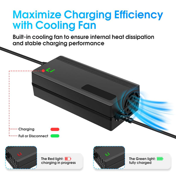 42V 5A Charger for All Batteries with a Nominal Voltage of 36V and a Fully Charged Voltage of 42V,Including RV,Trailer and Marine Batteries that Meet This Condition