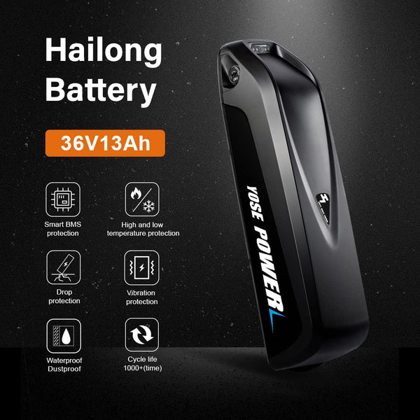 YS YOSE POWER Electric Bike Battery 36V 48V 52V 13Ah 15Ah 17Ah 20Ah Lithium Electric Bicycle Battery for 250W 350W 500W 750W 1000W 1200W 1500W Ebike Motor
