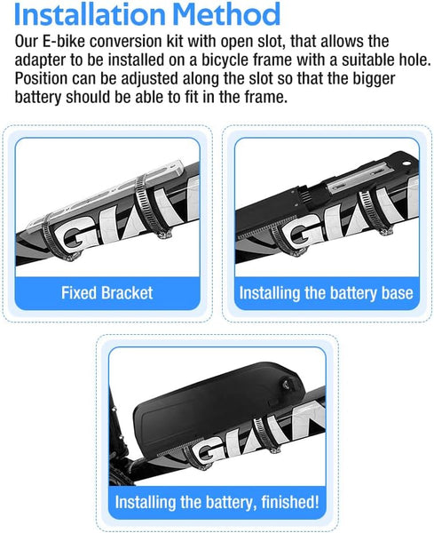 E-Bike Battery Bracket for Battery Adapter Frame Mount,Aluminium Alloy Mount Plate for Hailong Batteries,Ebike Conversion Kit for Battery Adapter Frame Mount