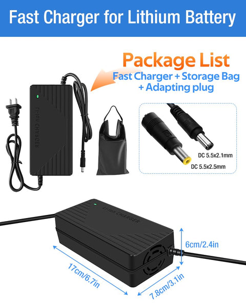 58.8V 3A / 5A Super Fast Charger for 52V Battery for All Batteries with a Fully Charged Voltage of 58.8V,with Cooling System (5A XLR Plug)