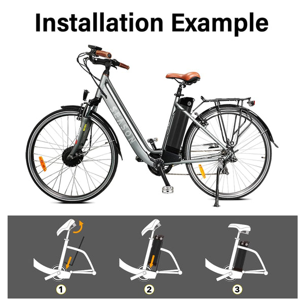 YS YOSE POWER 48V 15AH Lithium Ebike Battery Seat Tube 250W 350W 500W 750W 1000W Bicycle Electric Bike Battery with Charger 2Pins Discharge Port 30A BMS Silverfish E Bike Batteries