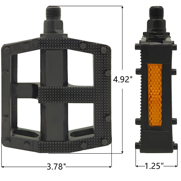 Bike Pedals, 9/16" Non-Slip Bike Pedals with Reflectors, Bicycle Pedals for Road Bike, BMX, Folding Bikes, Urban Bikes, Adult Bicycle