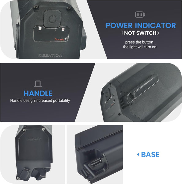 Fit for Eahora AM100 AM200 M2S Ebike Battery 48v 14ah Reention Dorado Electric Bike Batteries &30A BMS (48v14Ah L390mm)