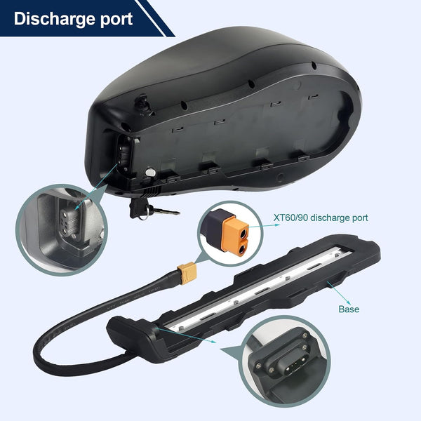 Ebike Battery Fuel Tank 72V 20Ah Electric Bicycle Batteries Pack for 500W 1000W 1500W 2000W Motorcycle Mountain E-Bike Super Powerful 21700 Lithium Cells E Bike Battery with Charger XT90 Base