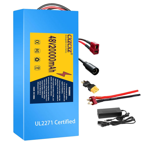 CXZ 48V/36V Lithium Battery,10AH/14AH /20AH Lithium Pack with BMS, Compatible with Most Solar Panels Outdoor Camping Equipment (36V15AH(200-500W)