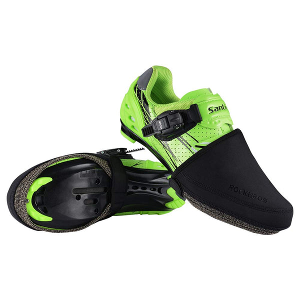 ROCKBROS Cycling Shoe Covers Bike Toe Covers Winter Toe Warmers Cycling Overshoes Protectors Kevlar Black 1 Pair