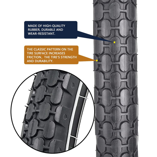 26" Bike Tire 26 x 2.125 Inch Folding Replacement Bicycle Tire for Beach Cruiser Bike