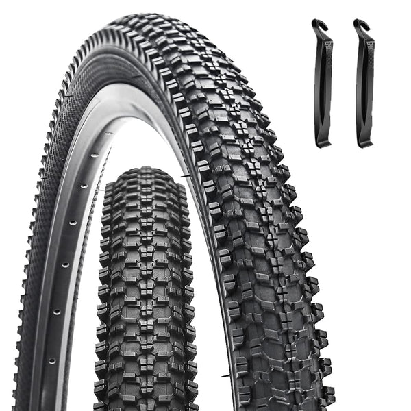 2 Pack Bike Tire 24 26 27.5 X 1.95 27.5 29 X 2.125 Inch Folding Replacement Bike Tire with Tire Levers Foldable Bead Wire Bicycle Tire for Mountain Bike