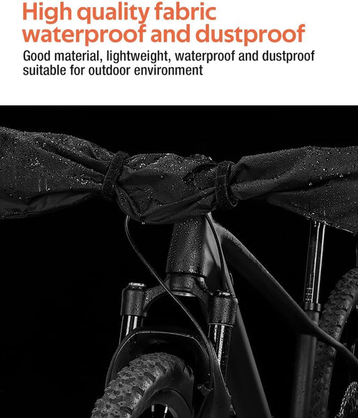 2-Piece Bike Cover for Handlebar,with 2*Drawstring Storage Bags,Easy to Install and disassemble.