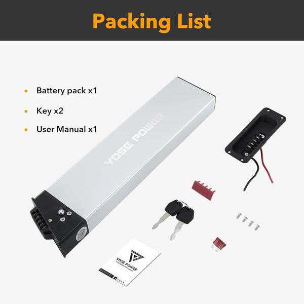 YS YOSE POWER 48V 11.6Ah Ebike Battery Compatible with Lectric XP3 Step-Over Electric Bicycle Fit for Lectric XP Step-Over 1.0 2.0 3.0 48V Battery Replacement