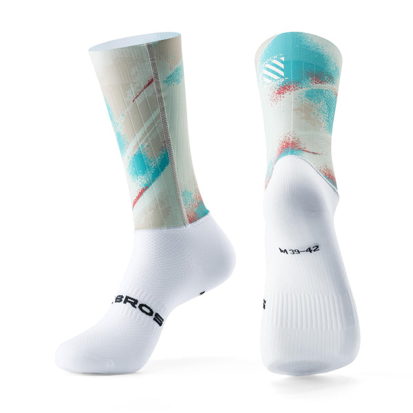 ROCKBROS Cycling Socks for Men Women, Novelty Crew Socks, Breathable, Wicking Bike Socks Compression Fit