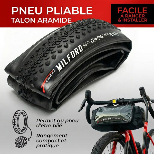 Fincci Pair 700x40c Bike Tire - 700c Gravel Tires with Kevlar & Nylon 1mm Puncture Proof - Durable 60 TPI Foldable Bicycle Tires 42-622 for Hybrid, Electric, Touring, MTB Bikes