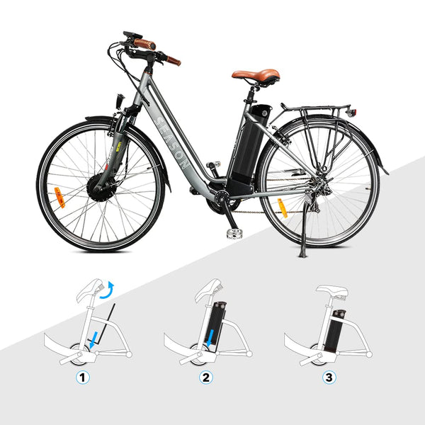 YS YOSE POWER 48V 15AH Lithium Ebike Battery Seat Tube 250W 350W 500W 750W 1000W Bicycle Electric Bike Battery with Charger 2Pins Discharge Port 30A BMS Silverfish E Bike Batteries