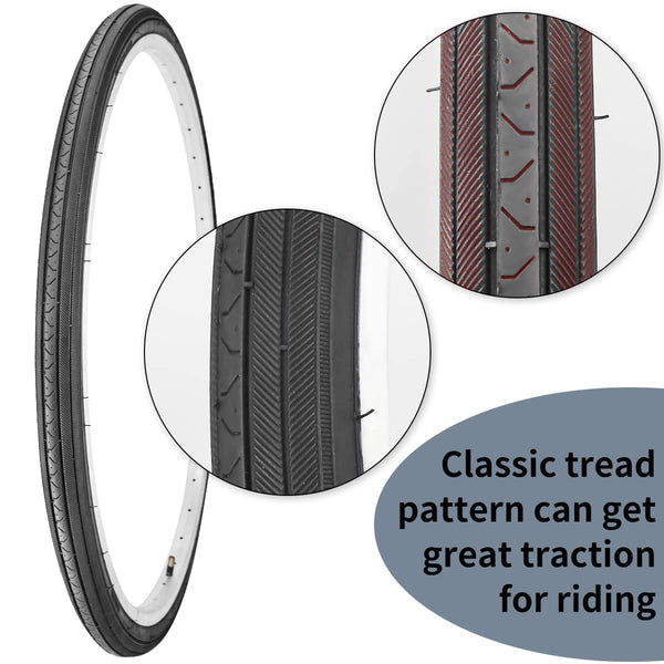 26X1 3/8 (37-590) Road Bike Tires with or Without Bike Tubes 26x1.3/8 32mm AV Schrader Valve