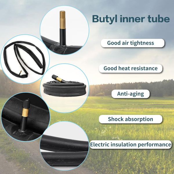 6 Pack 700c Bike Tire Tube 700 x 23c 25c 28c 30c 32c 35c 38c 40c 42c Road Bike Tubes 700C Inner Tube 48mm Presta Valve Butyl Rubber Bicycle Tube and Tire Levers