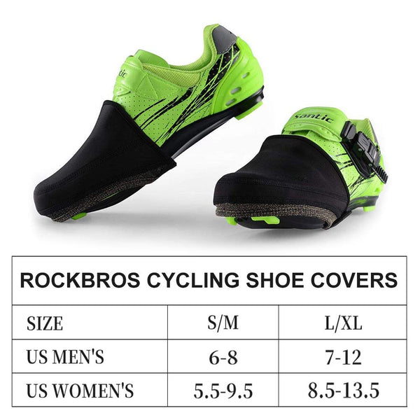 ROCKBROS Cycling Shoe Covers Bike Toe Covers Winter Toe Warmers Cycling Overshoes Protectors Kevlar Black 1 Pair