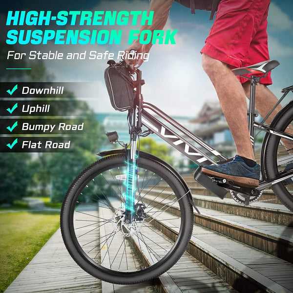 Electric Bike 26" City Commuter Electric Bike 48V 500W Step-Through Electric Bike 19.8MPH Electric Cruiser Bike Beach Bike with Cruise Control, UL2849 Certified