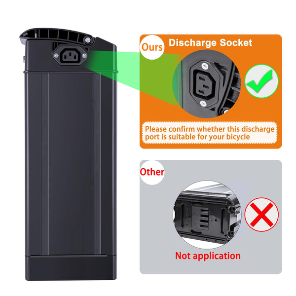 48V 20Ah Ebike Battery, 48Volt Folding E-Bike Lithium Replacement Batteries with 30A BMS for 100W 250W 350W 500W 700W 1000W Motor, Size 14.37 x 5.12 x 3.43 Inches (48V 20AH)