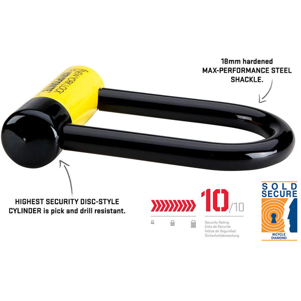 Kryptonite New York Fahgettaboutit Mini Bike U-Lock, Heavy Duty Anti-Theft Bicycle U Lock, 18mm Shackle with Keys, Ultimate Security Lock for Bicycles E-Bikes Scooters | bike-locks