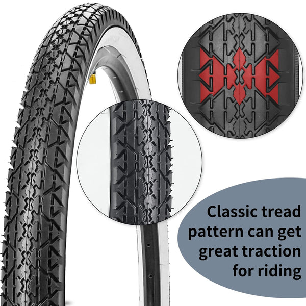 26 Inch Bike Tires 26 X 2.125(57-559) Replacement Tires or Schrader Valve Inner Tubes AV 32mm for Beach Cruiser Bike