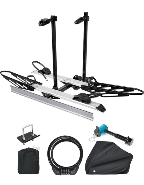 RokRack S One 1-Ebike Rack with Ramp, 100 lbs Capacity, Single Hitch Mount Electric Bike Rack, Fits up to 5" Fat Tire Width and 50" Wheelbase, Ebike Carrier Rack for 2" Receiver for Cars SUVs Vans RVs