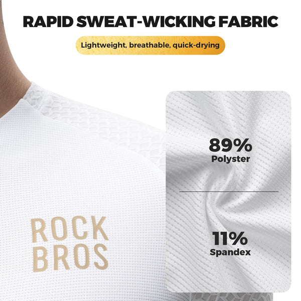 ROCKBROS Men's Cycling Jersey Long Sleeve Shirt Bike Jersey Men with Full Zipper Pocket Quick Dry