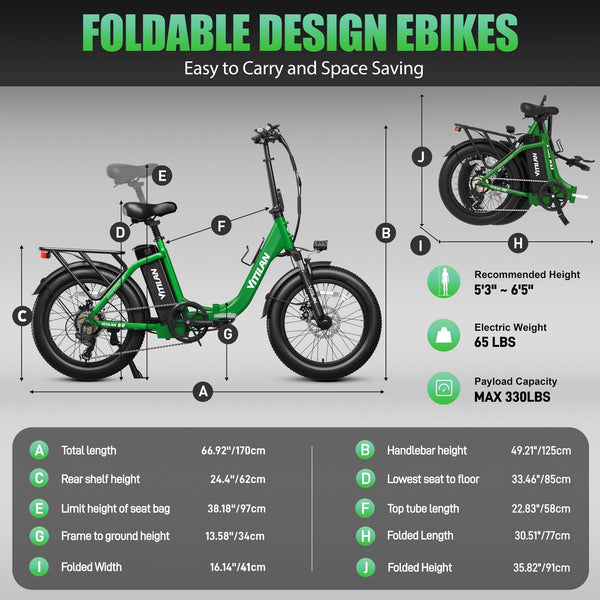 VITILAN Foldable Electric Bike - 750W Adult E-Bike, 624Wh Max 28Mph Step Thru byHimiway - TRIPPER ELECTRIC BIKES