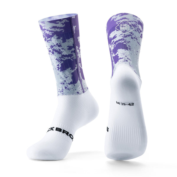 ROCKBROS Cycling Socks for Men Women, Novelty Crew Socks, Breathable, Wicking Bike Socks Compression Fit