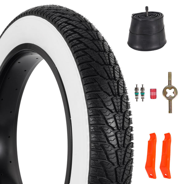 2-Pack 26x4.0 Fat Bike Tire, 26 Inch Mountain Bike Tires & Tubes Set, Folding Replacement Bicycle Tires with Tire Levers for Off-Road Bike and Ebike