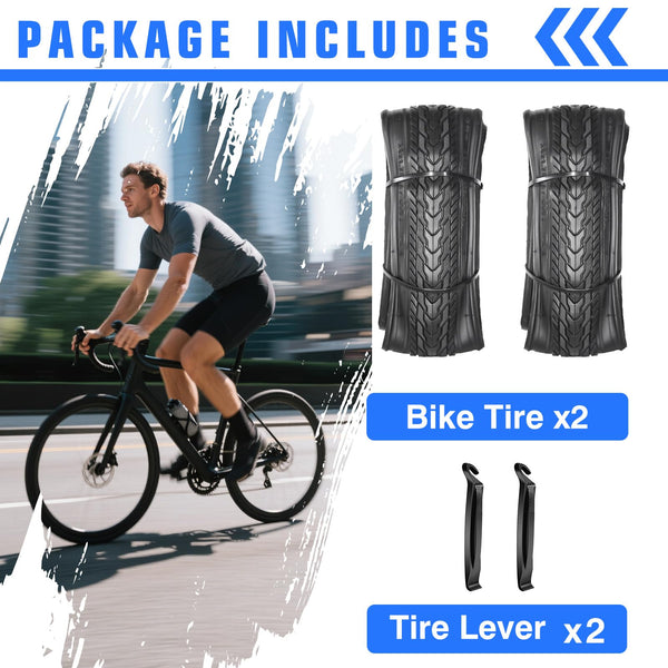 26x1.75 Bike Tires (47-559) 26 Inch Bike Tires or with 26" Bike Tubes 32mm Schrader Valve Suitable for 26 x 1.5 26 x 1.75 26 x 1.95 Bicycle Tires and Tubes for City Road Bicycles