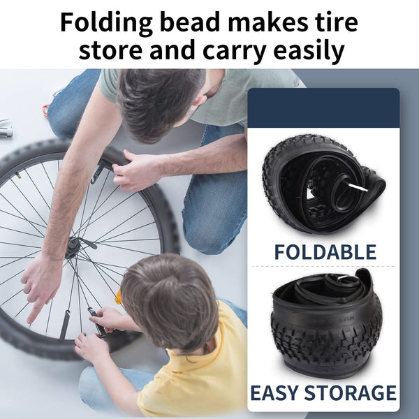 2 Pack 26/27.5 x 2.10 Bike Tires 26/27.5 inch Folding Bike Tires Fit for 26/27.5 X 1.95/2.10/2.125 Mountain Bike Beach Cruiser Bike City Urban Bicycles Bikes