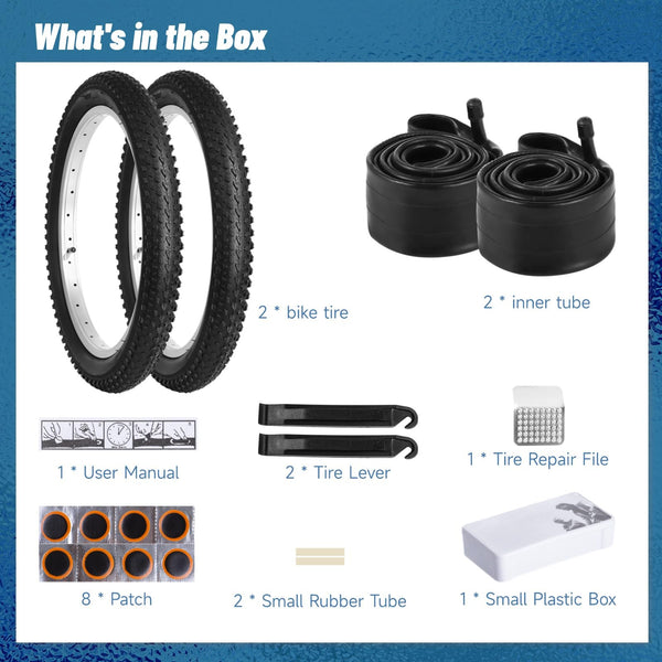 2 PCS 14/16/18x2.125" Bike Tires and Tubes, 14 Inch Bicycle Tires 57-305/16x2.125 Inch Bike Tire 57-355/18 x 2.125 Inch Bicycle Tire and Tube Combo