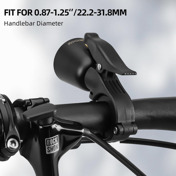 ROCKBROS Bike Bell Classic Bicycle Bell Mountain Bike Bells for Adults with Loud Sound and Fit for 0.87-1.25in/22.2-31.8mm Bicycle Handlebars