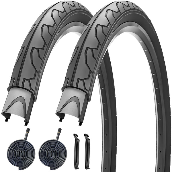 26x1.95 Slick Bike Tires (50-559) or with 26" Bike Tubes 32mm Schrader Valve Suitable for 26 x 1.90 26 x 1.95 26 x 2.0 26 x 2.125 Bicycle Tires and Tubes for City Road Bicycles