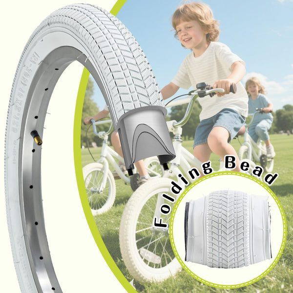 18" Bike Tires 18 X 2.125 and 18 Inch Folding Bicycle Replacement Tire Fit 18x1.75/1.95/2.125 Compatible with BMX Bike RoyalBaby Joystar Bike Road Bicycle Folding Bike