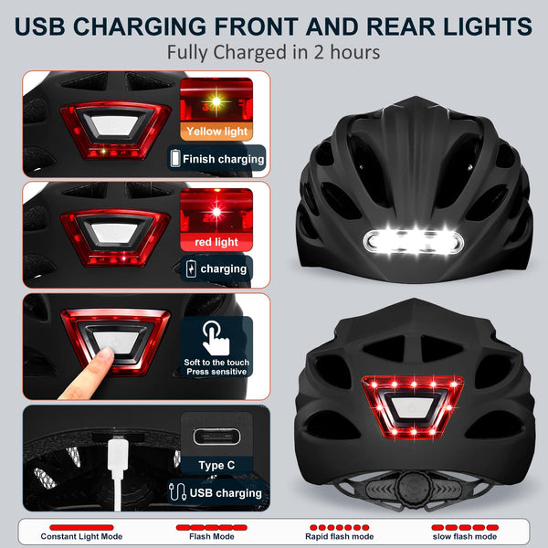Gudook Bike Helmet with LED Light - TRIPPER ELECTRIC BIKES