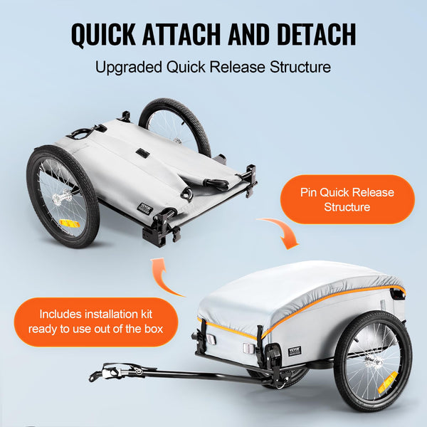 VEVOR E-Bike Cargo Trailers Heavy-Duty Bicycle Wagon Cart, Foldable - TRIPPER ELECTRIC BIKES
